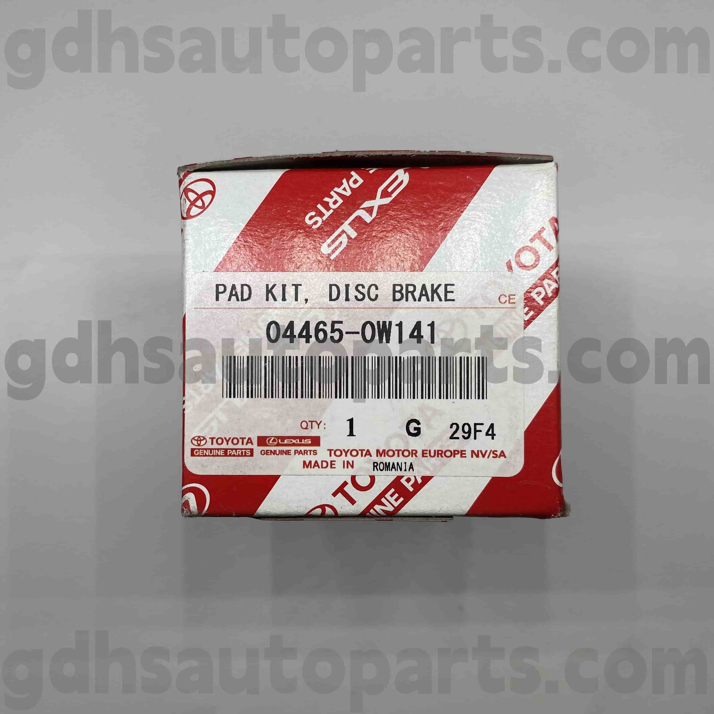 04465-0W141 Toyota genuina partes fregit pads pro prius, Lexus CT200H Chassis nulla. Zvw30..eur