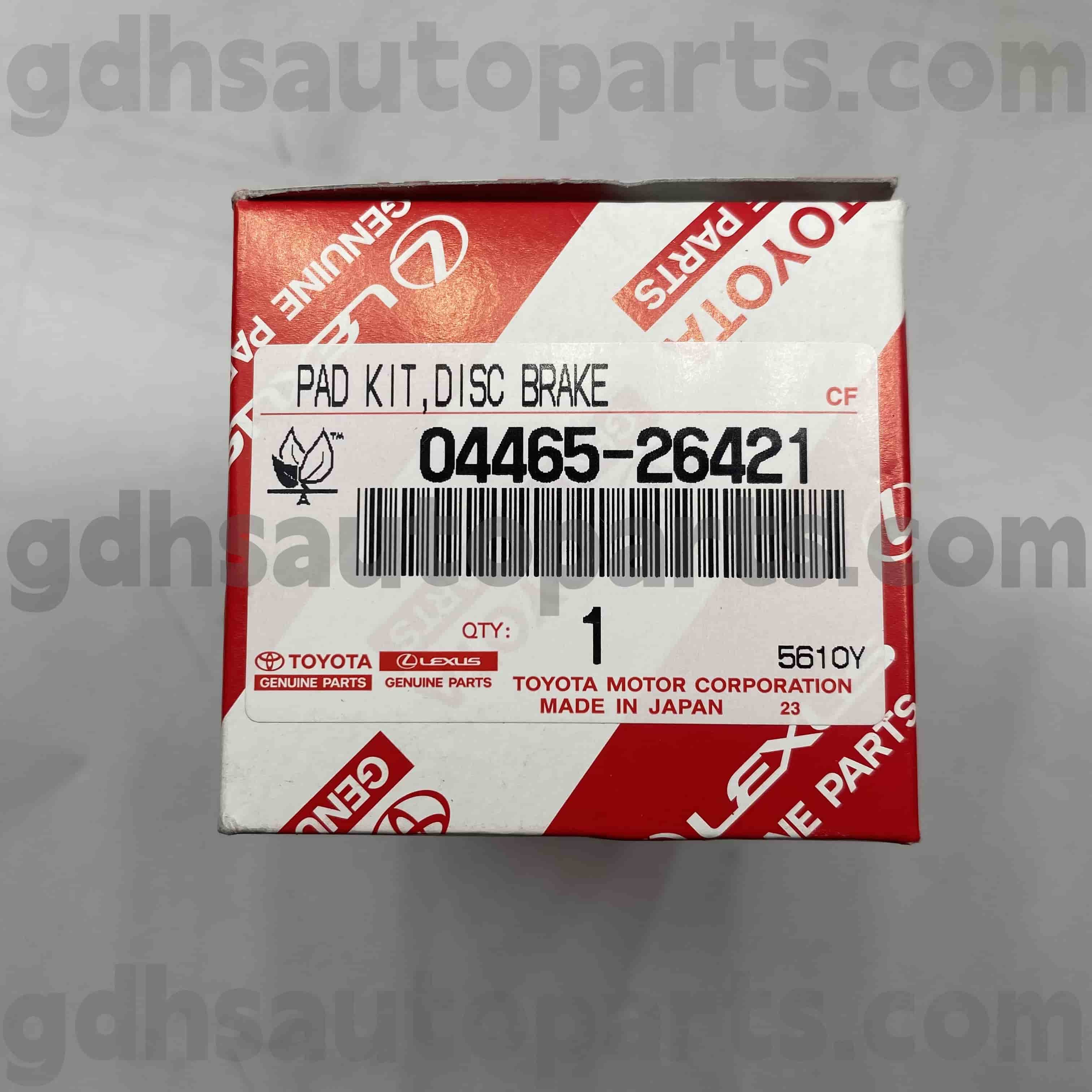 04465-26421 Toyota genuina partes fregit pads pro Hiace Chassis non. TRH203 / CCXIII / CCXXIII