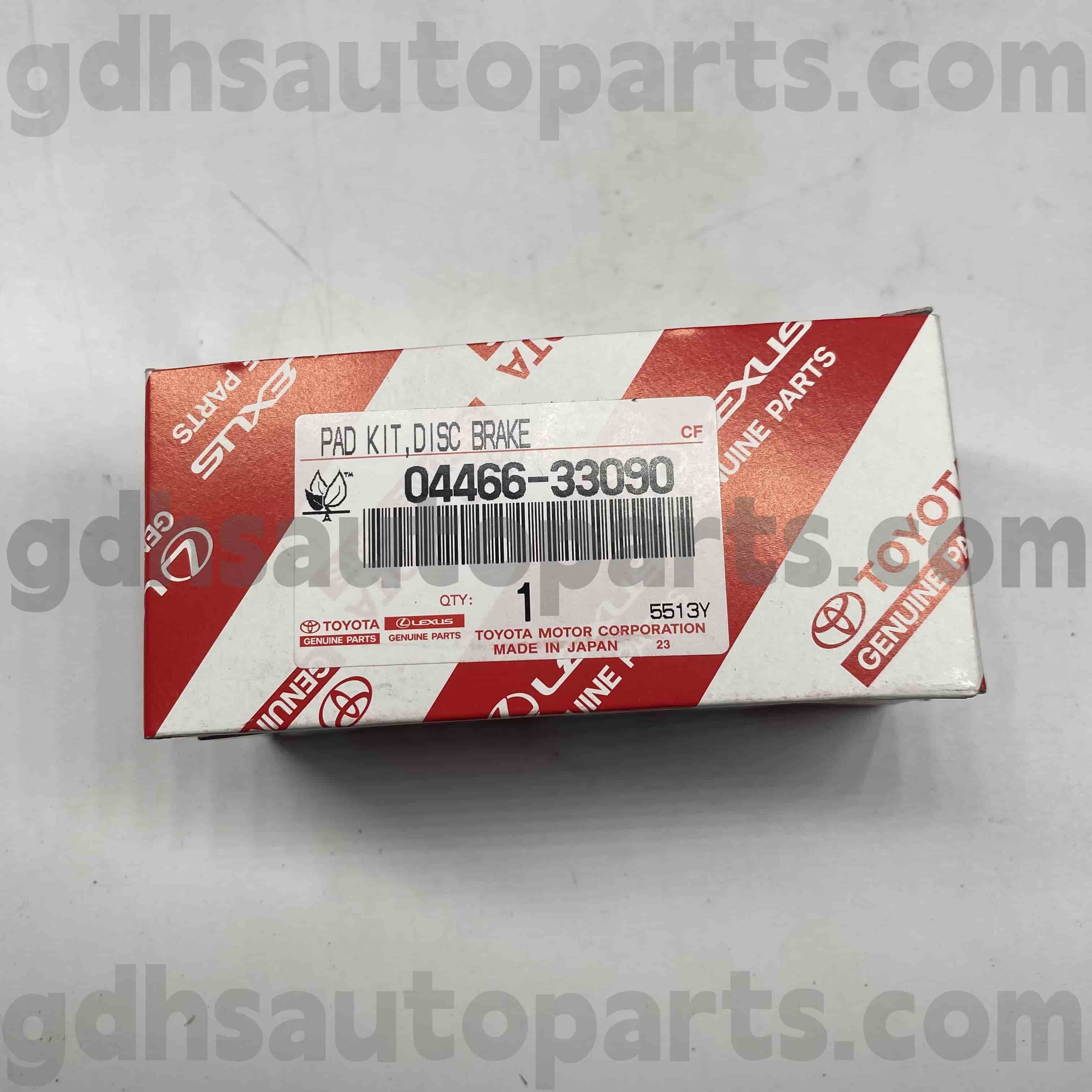 04466-33090 Toyota genuina partes tergo fregit pads in Camry, Lexus Es300 / CCCXXX Chassis nulla. ACV30 McV30 ES