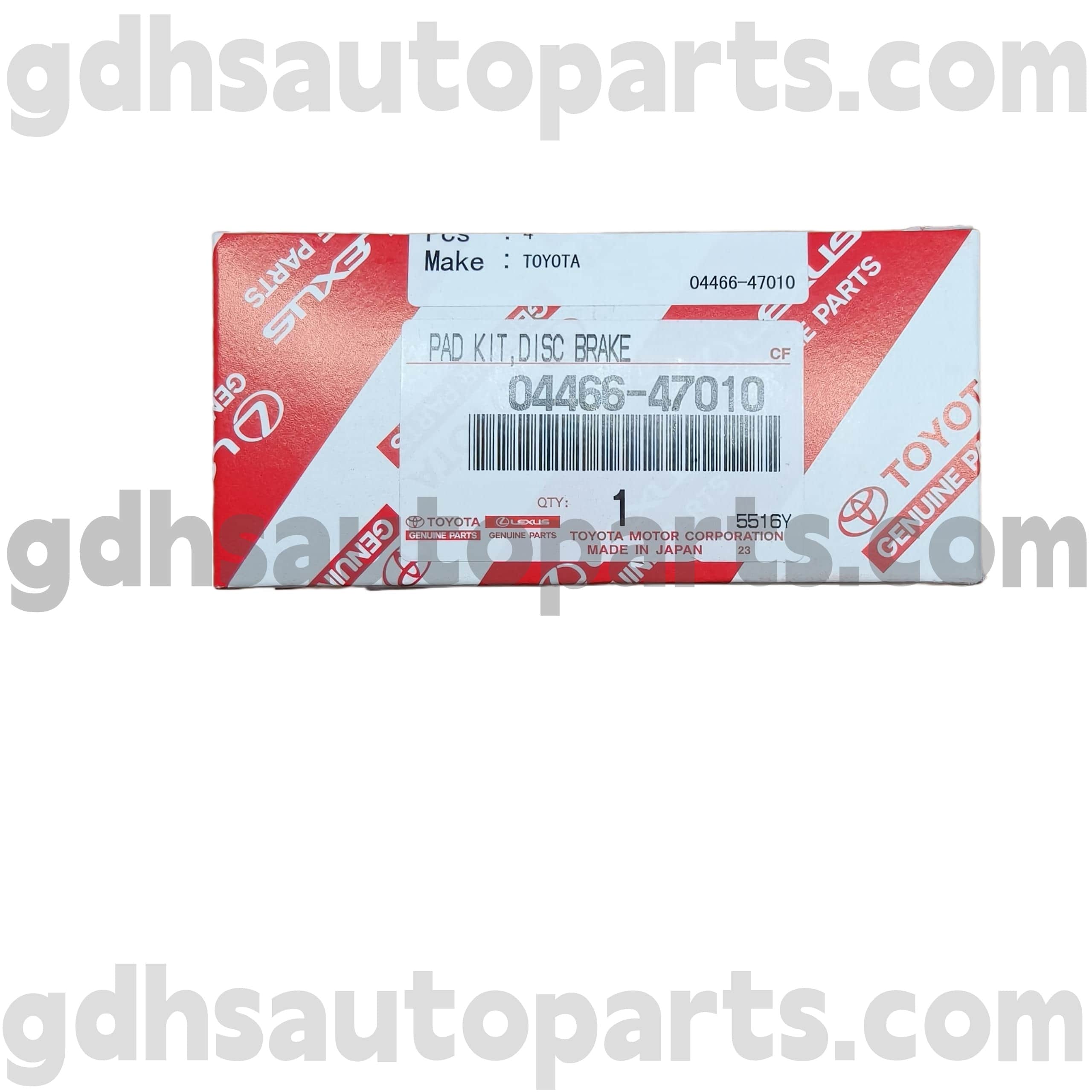 04466-47010 Toyota genuina partes tergo fregit pads pro prius, Corolla (Sinis) Chassis nulla. Zze122 zre120