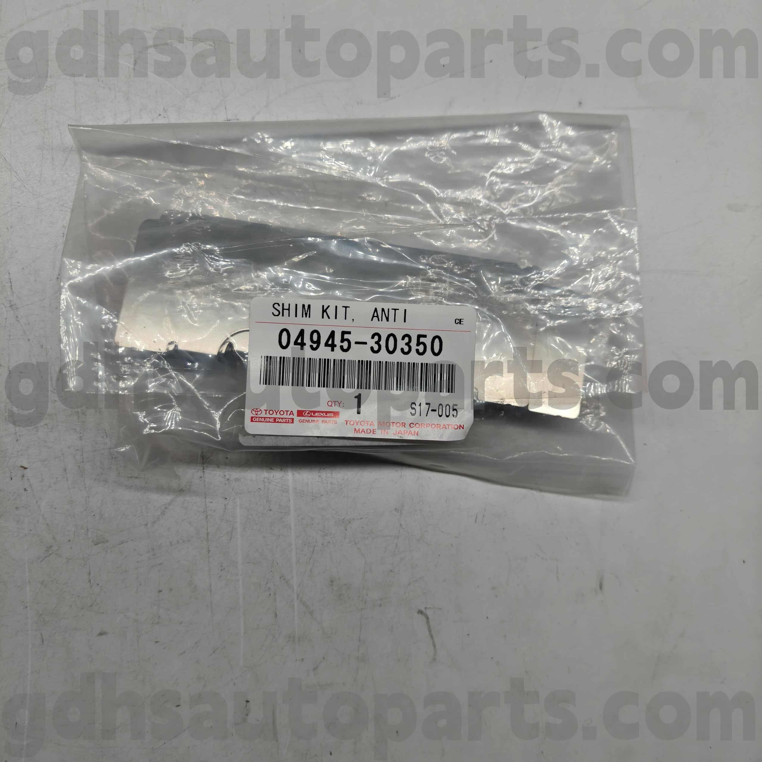 04945-30350 Toyota genuina partibus fregit sonus Vallis Pads ad Lexus IS250 / CCCL, RC350300H / 200t, GS Series Nullum. Gse22 GRS190 G
