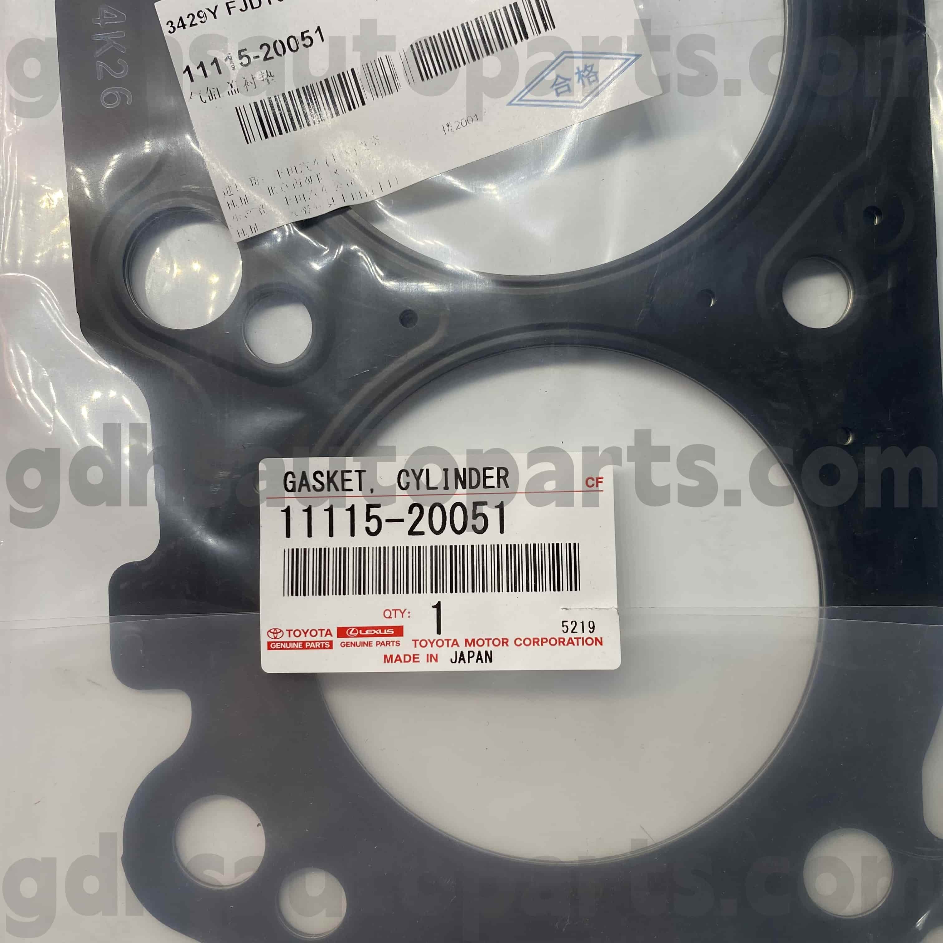 11115-20051 Toyota Genuina partes Cylinder Cover Flexilis Ring in Kluger HV, Harrier HV, Lexus ES300 / CCCXXX
