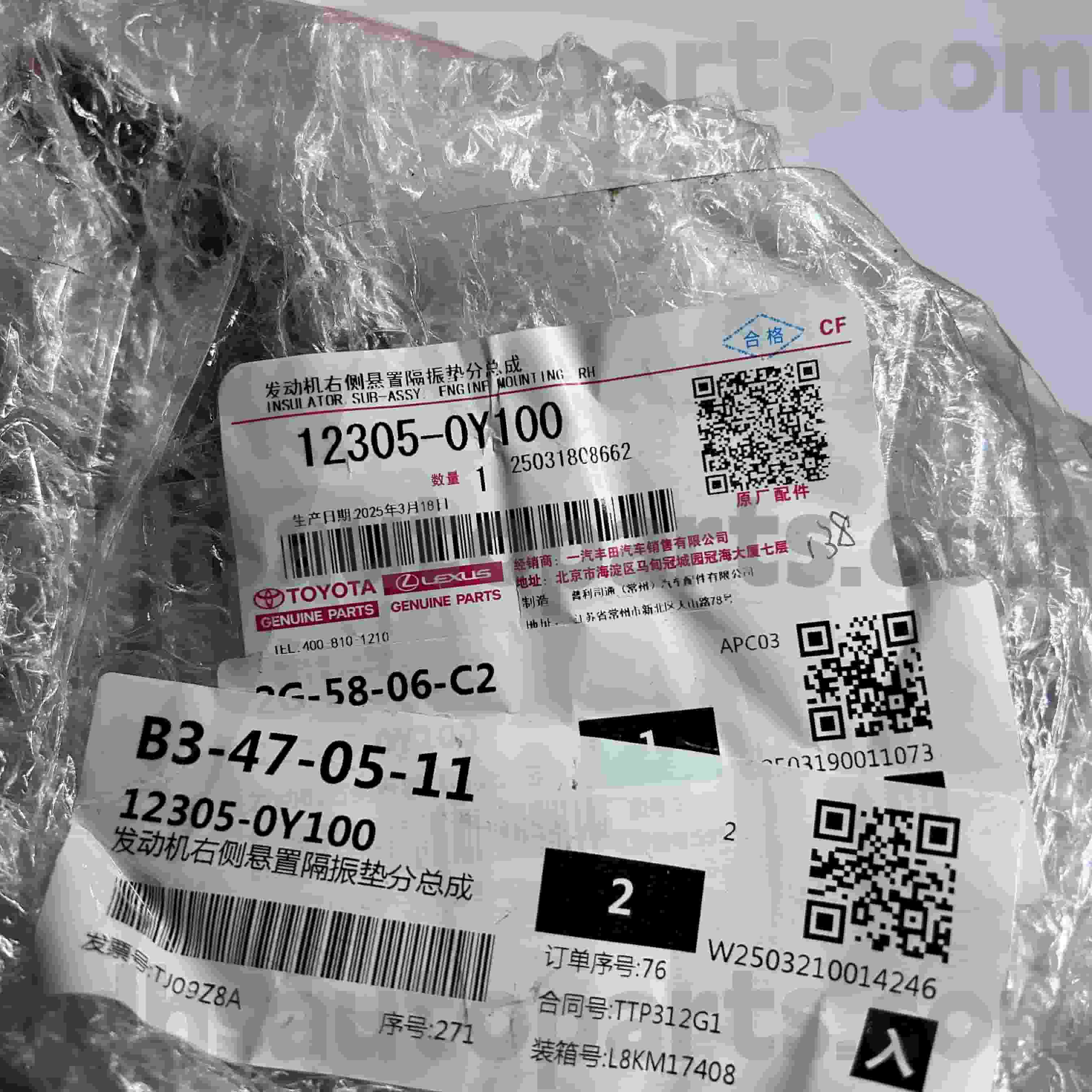 12305-0Y100 Toyota Genuine Parts Engine Mount For VIOS, YARIS Chassis NO.6NRFE,7NRFE..NSP15#